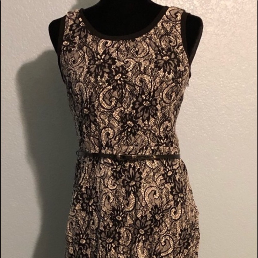 Little short sleeved belted dress